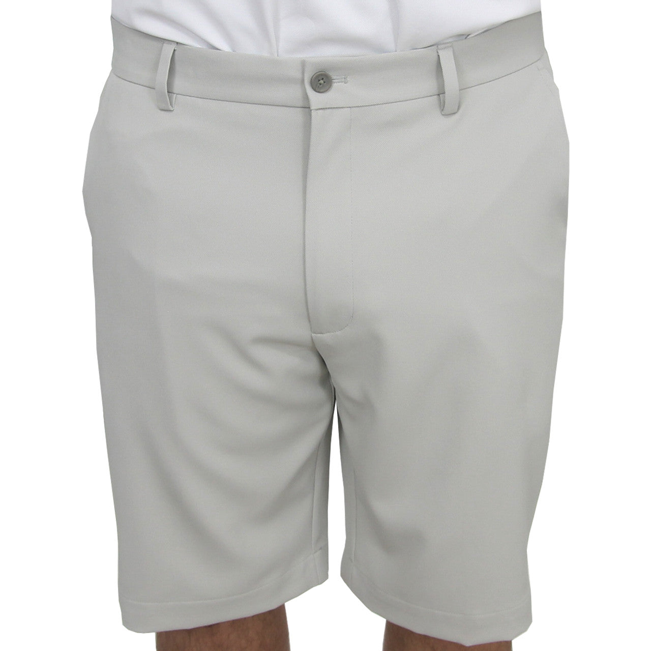 Greg Norman Men's ML75 Ultimate Comfort Stretch Waistband Shorts (Light Grey, 34)