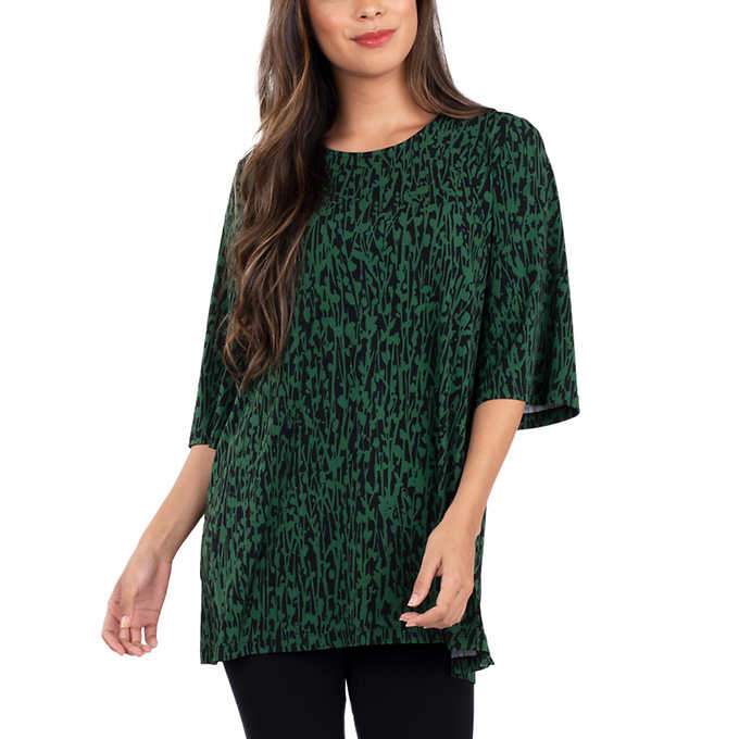 Leota Womens Tunic Shirt (Vines Green, Small)