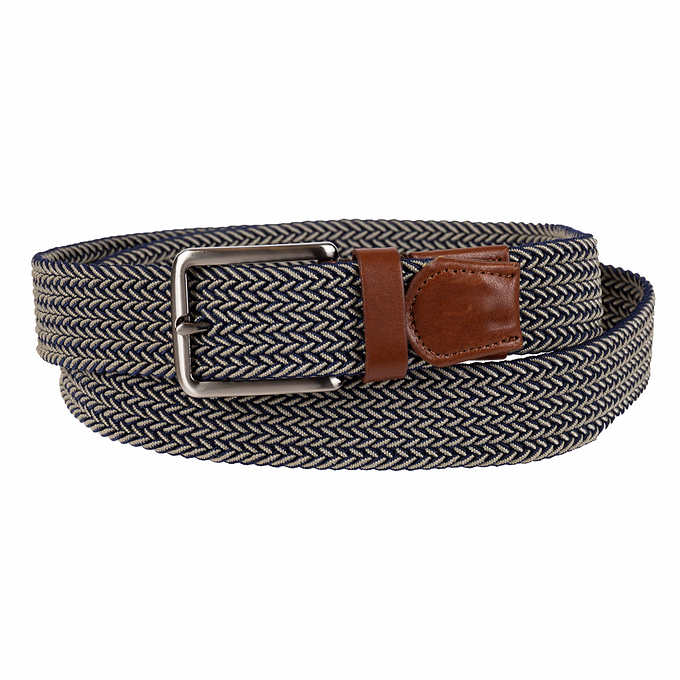 Tommy Bahama Men's Stretch Belt (Navy/Khaki, Small/Medium)