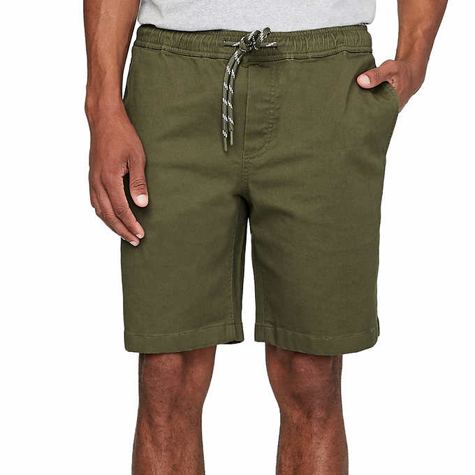 Buffalo David Bitton Men's Henry Drawstring Pull-On Shorts (Green, X-Large)