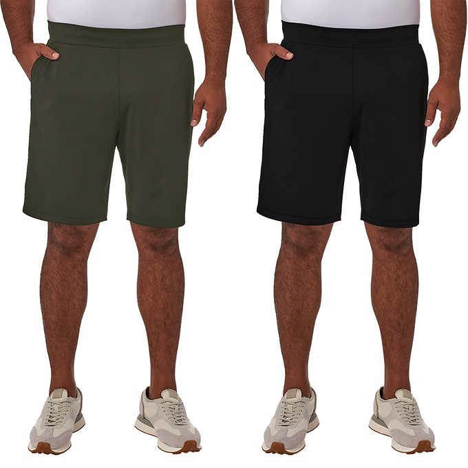 32 Degrees Men's 2-pack Performance Short (Green/Black, Small)