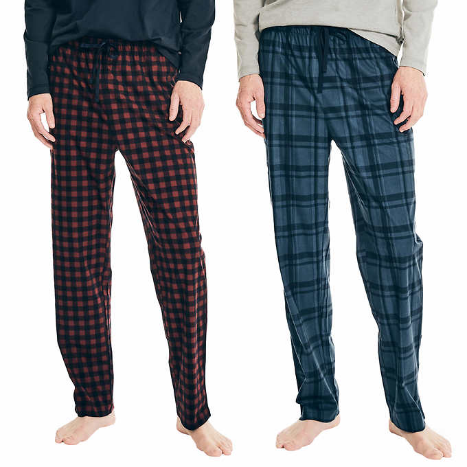 Nautica MenÃ¢â‚¬â„¢s Lounge Pant 2-pack (Dark Red/Blue, Small)