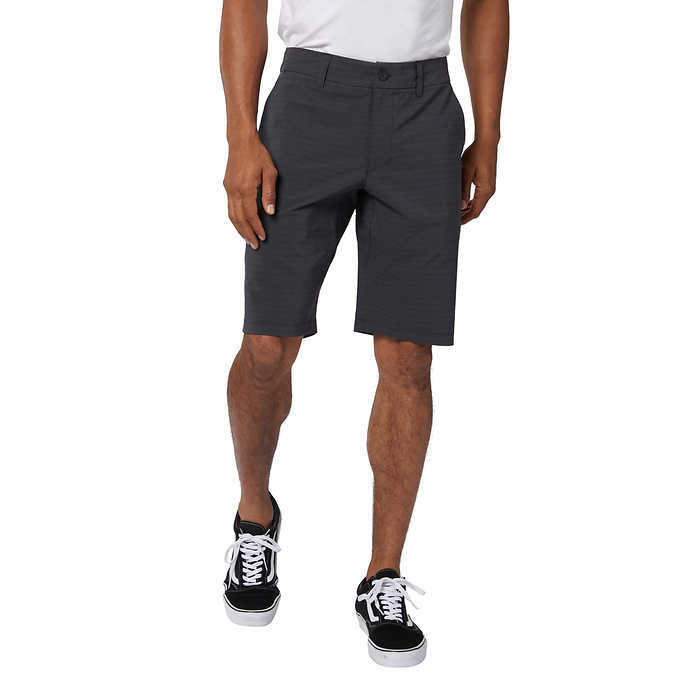 Hang Ten Men's Hybrid Shorts (Black Stripe, 36)