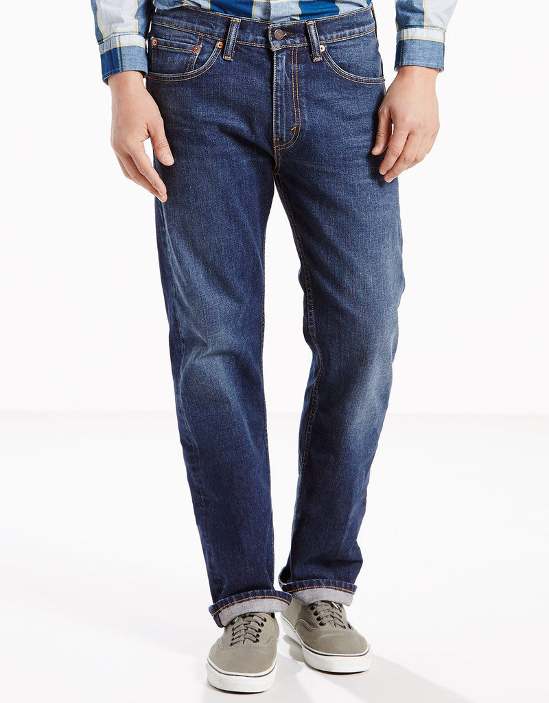 Levis Mens 505 Regular Jeans (Dark Blue, 38x32)