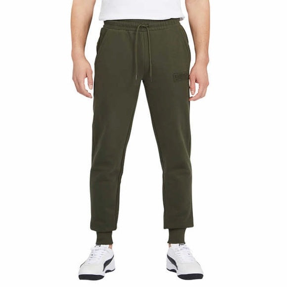 PUMA Men's Fleece Jogger Pants (Forest Night, Medium)