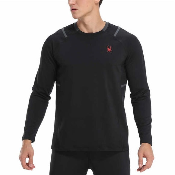 Spyder Active Mens Long Sleeve T Shirt (Black, Large)