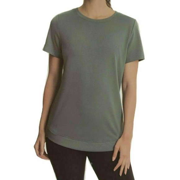 Danskin Women's Tunic Short Sleeve Shirt (Green, Small)