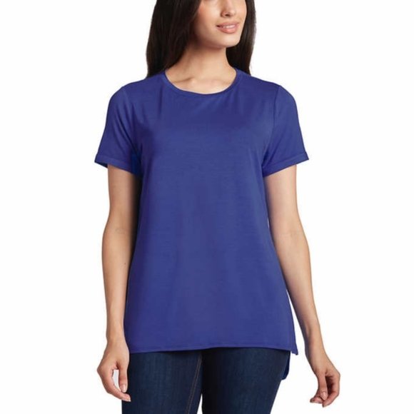 Ellen Tracy Women's Short Sleeve Shirt (Dazzling Blue,S)