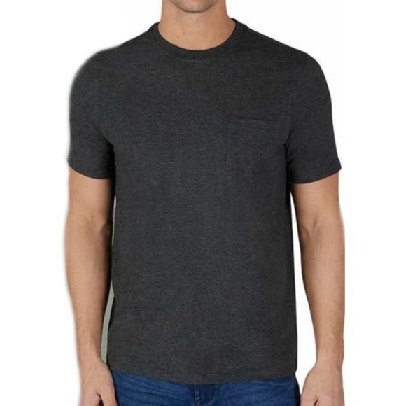 Tahari Mens super soft cotton/modal 4- way stretch shirt (Charcoal Heather, L)