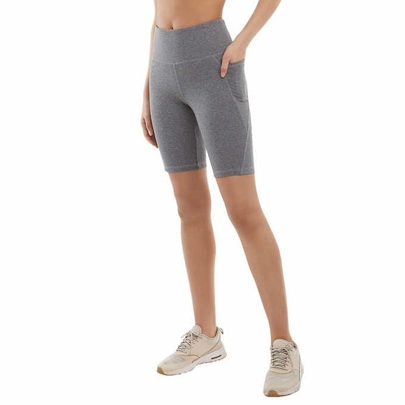 Danskin Women's Curved Contour Bike Short (Heather Grey,M)