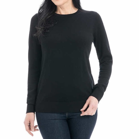 Katherine Barclay Women's Merino Wool Crewneck (Black,M)