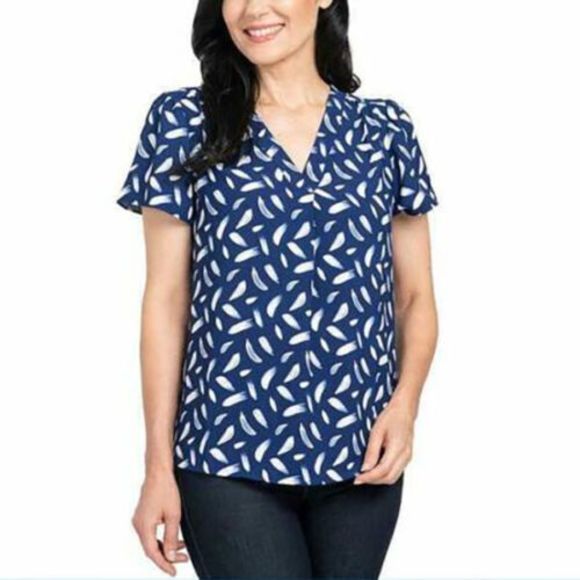 Hilary Radley Women's Printed Blouse Top: Vibrant, Chic Fashion Statement for Any Occasion