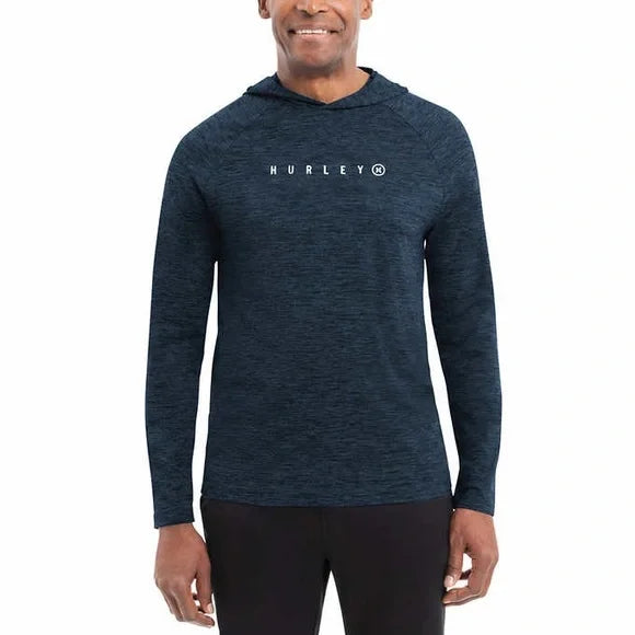 Hurley Men's Long Sleeve Tee Performance Hoody (Blue, Small)