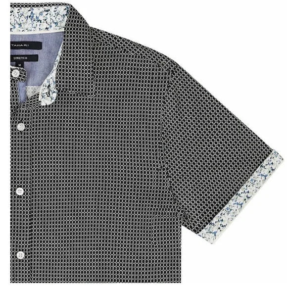 Tahari Men's Short Sleeve Woven Shirt