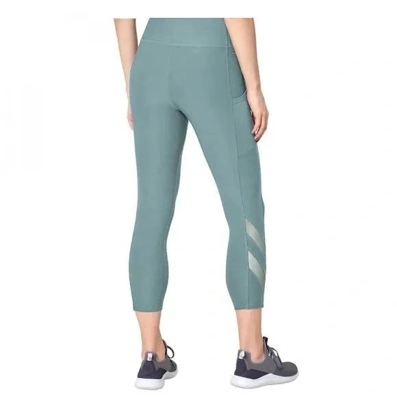 Mondetta Women's Mesh Capri Legging - High Waist, Moisture-Wicking, Stylish Activewear