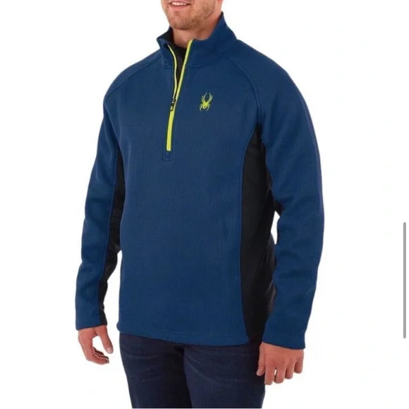 Spyder Mens Gait Half Zip jacket (416 Blue, X-Large)