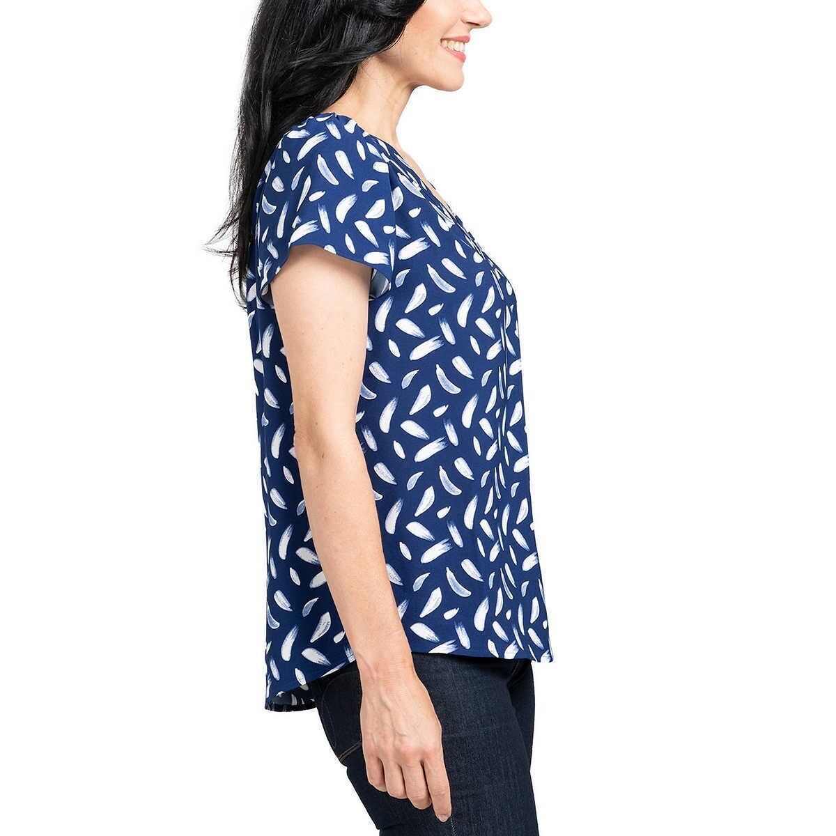 Hilary Radley Women's Printed Blouse Top: Vibrant, Chic Fashion Statement for Any Occasion