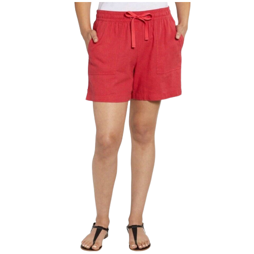 Nautica Women's Linen Blend Pull-On Short - Comfortable Summer Casual Shorts