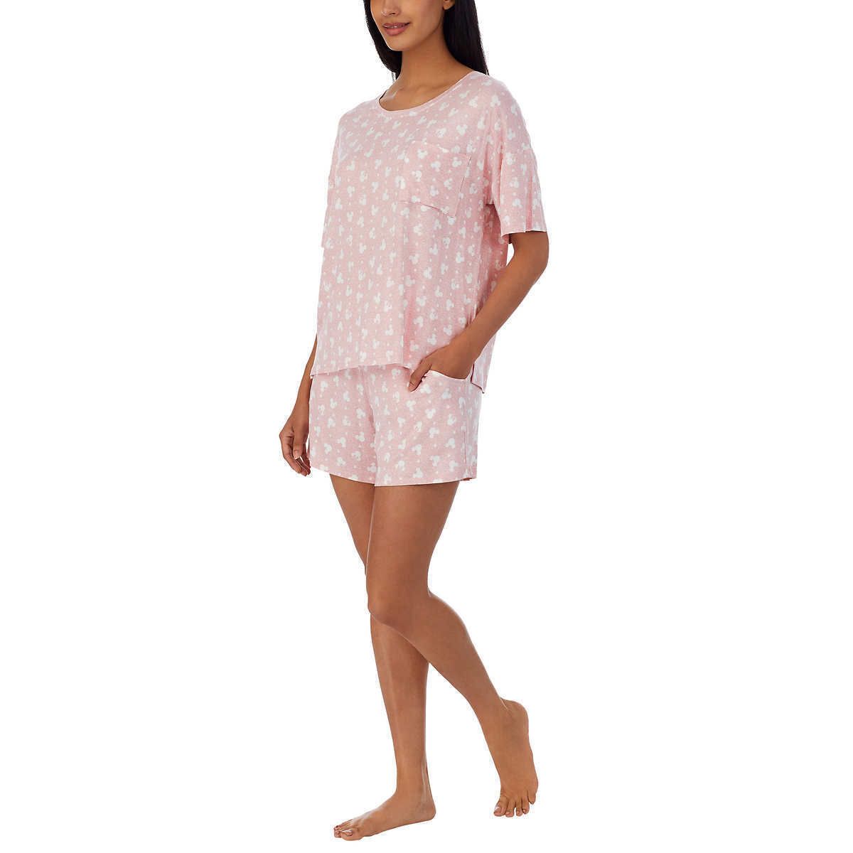 Disney Women's 2 Piece Short Pajama Set - Iconic Character Designs, Comfortable Sleepwear