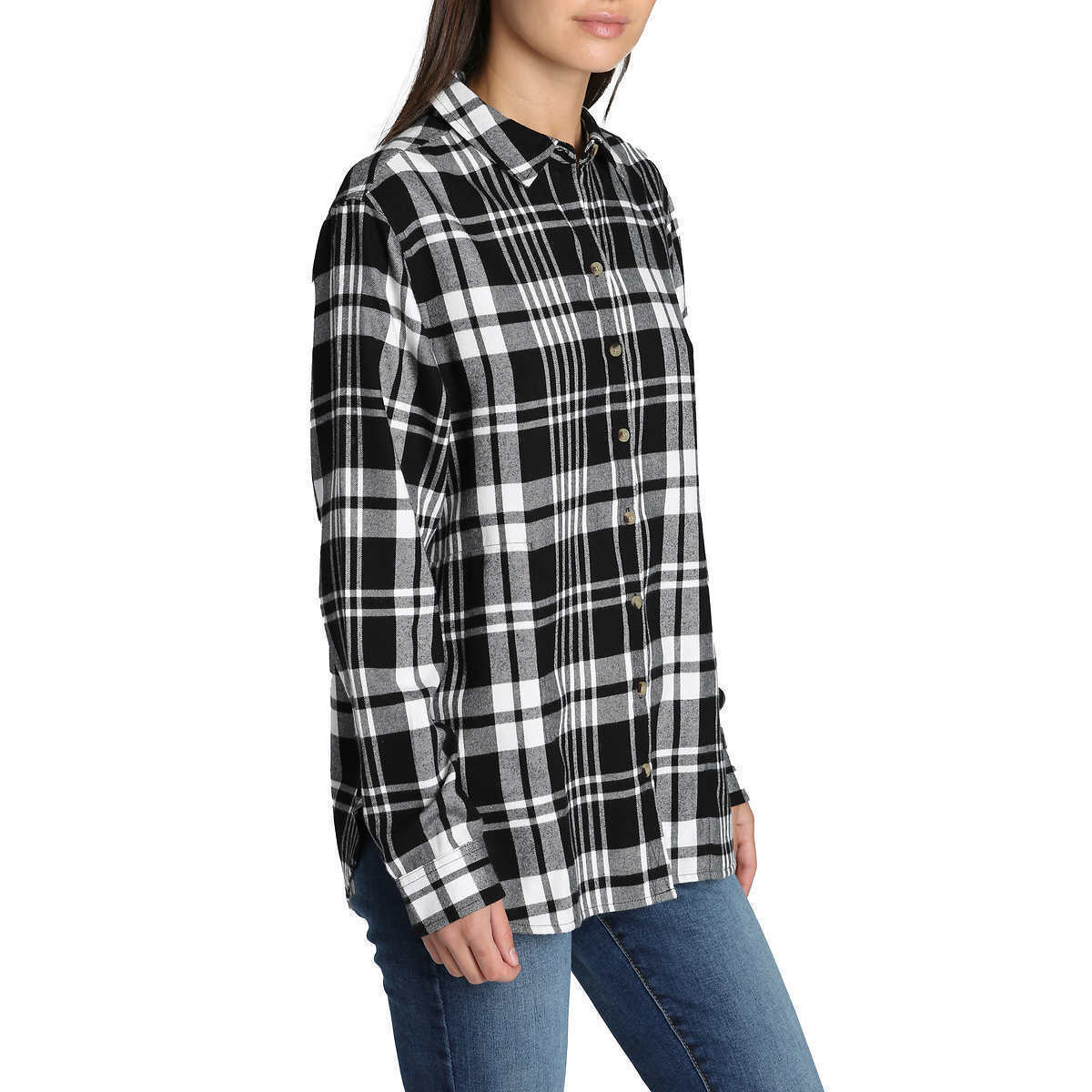 Jachs Girlfriend Women's Cozy Flannel Long Sleeve Shirt