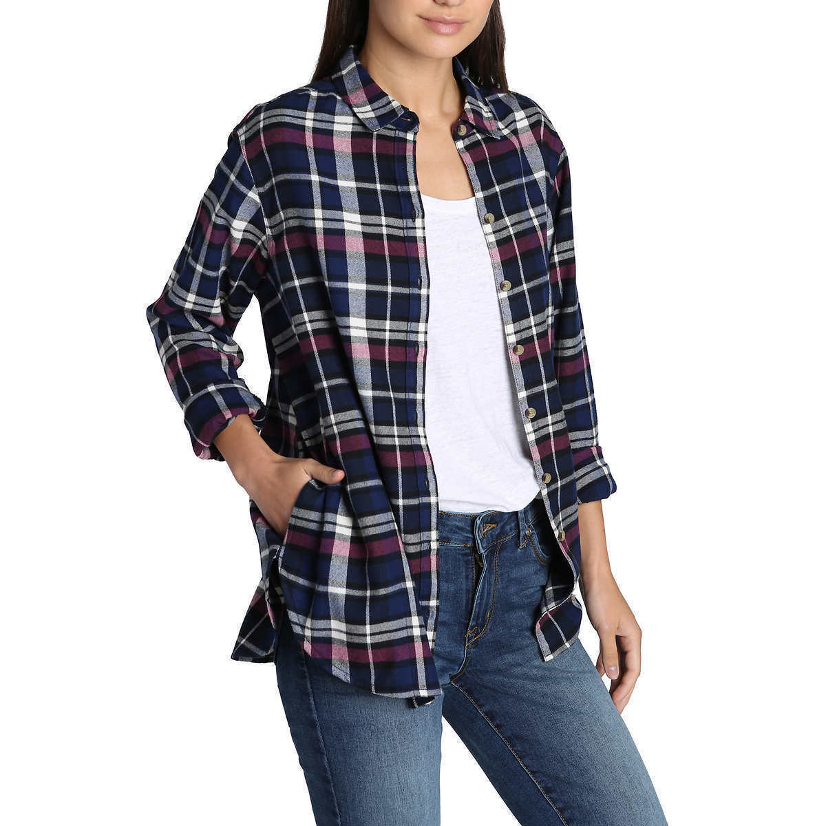 Jachs Girlfriend Women's Cozy Flannel Long Sleeve Shirt