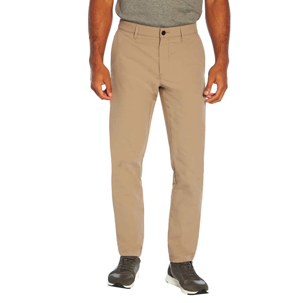 Banana Republic Men's Flat Front Pants in Classic Style and Comfortable Cotton-Elastane Blend Fabric