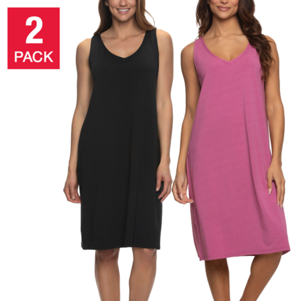 Felina Women's Cotton Modal Stretch Sleep Dress 2-Pack - Soft and Comfortable Nightgowns for Blissful Nights