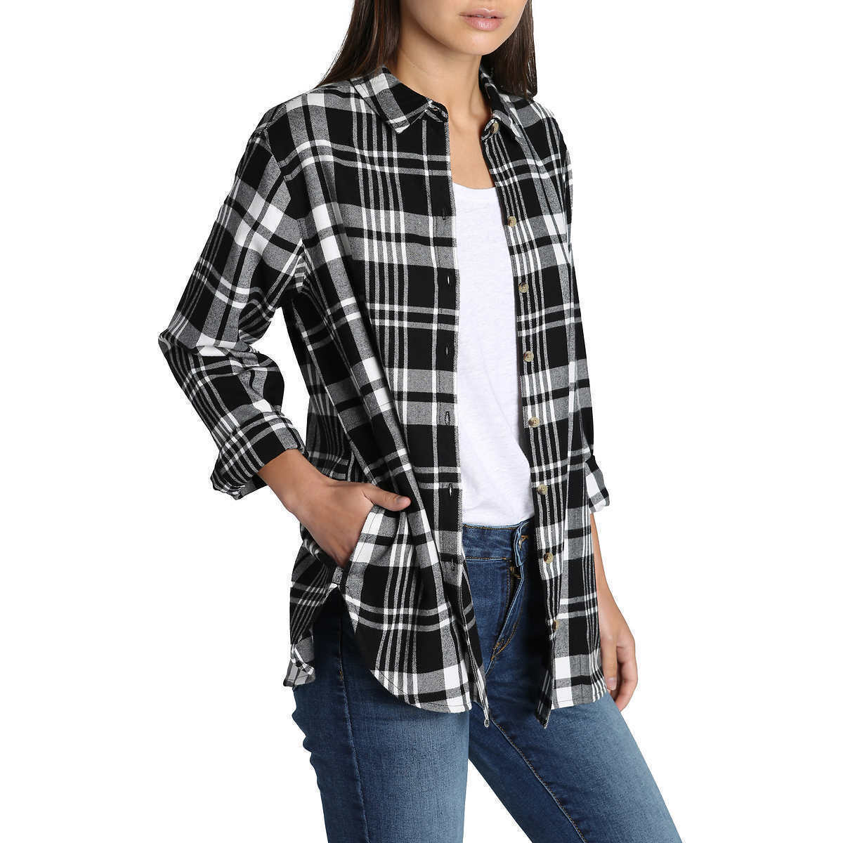 Jachs Girlfriend Women's Cozy Flannel Long Sleeve Shirt