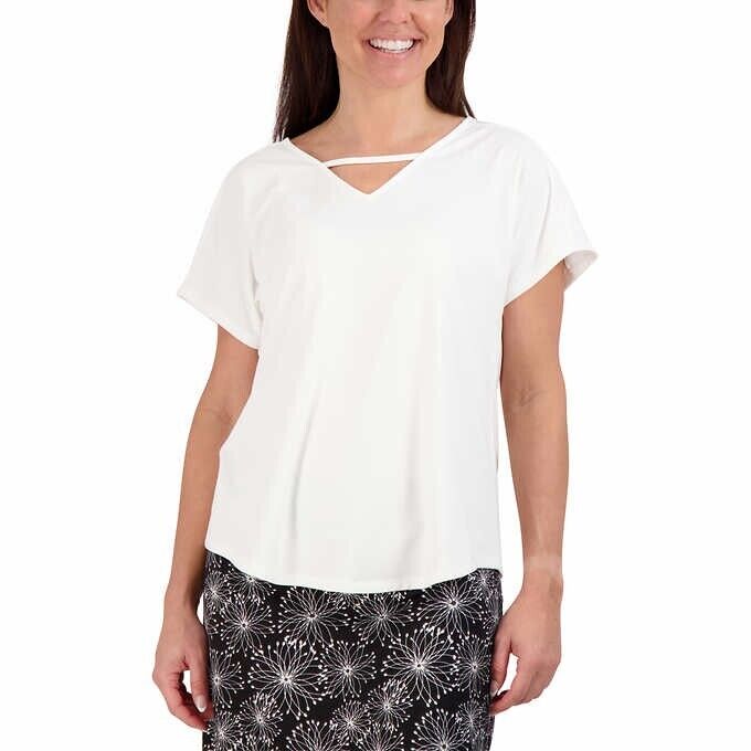 Tranquility Women's V-neck Top (White, X-Large)