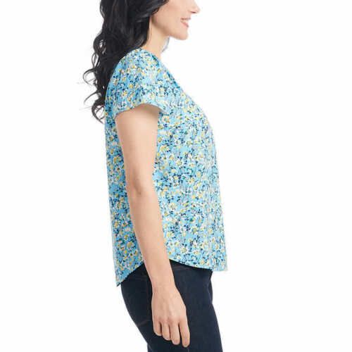 Hilary Radley Women's Printed Blouse Top: Vibrant, Chic Fashion Statement for Any Occasion