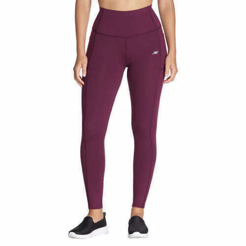 Skechers Women's Go Walk Active Tight - Performance Leggings, Black, Compression Fit, Moisture-Wicking Fabric.