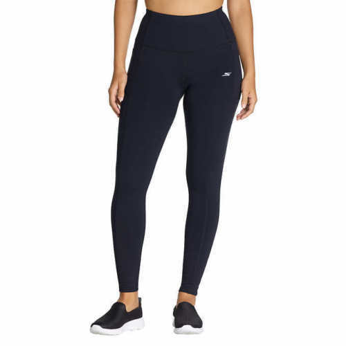 Skechers Women's Go Walk Active Tight - Performance Leggings, Black, Compression Fit, Moisture-Wicking Fabric.