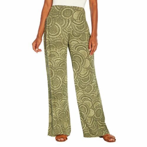 Three Dots Printed Pant: Stylish women's pants with vibrant prints, perfect for any occasion.