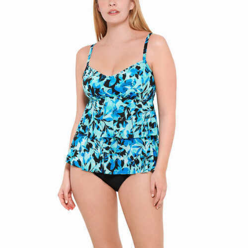 Christina Women's Swimwear Tankini Set (Green, Small)