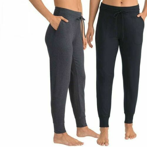 Lole Women's Soft Lounge Joggers Pant (Black/Charcoal, Large)