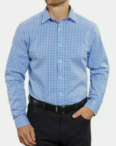 Kirkland Signature Men's Traditional Dress Shirt (Blue Check, XX-Large , 18-18.5 X34/35)