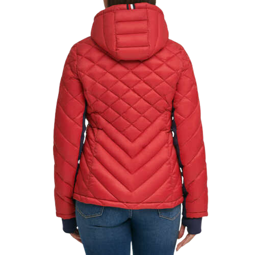 Tommy Hilfiger Womens Packable Hooded Puffer Jacket 