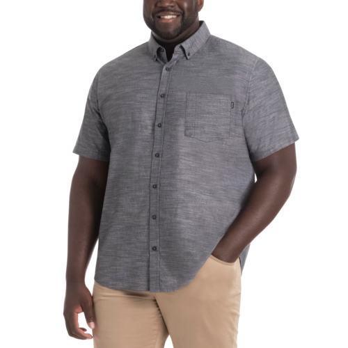 Hurley Men's Short Sleeve Woven Shirt (Gray, Medium)