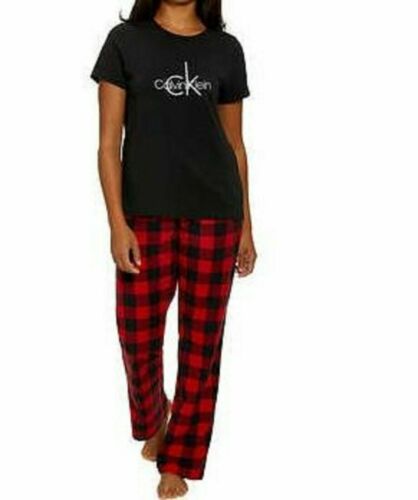 Calvin Klein Women's 2 Piece Pajama Set (Red, S)