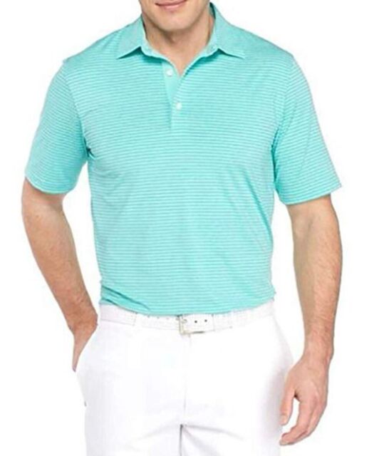 Greg Norman Mens polo cooling fabric shirt ( Blue, Large)