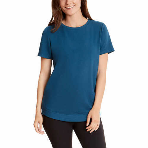 Danskin Women's  Tunic Short Sleeve Shirt (Deep Teal, XX-Large)