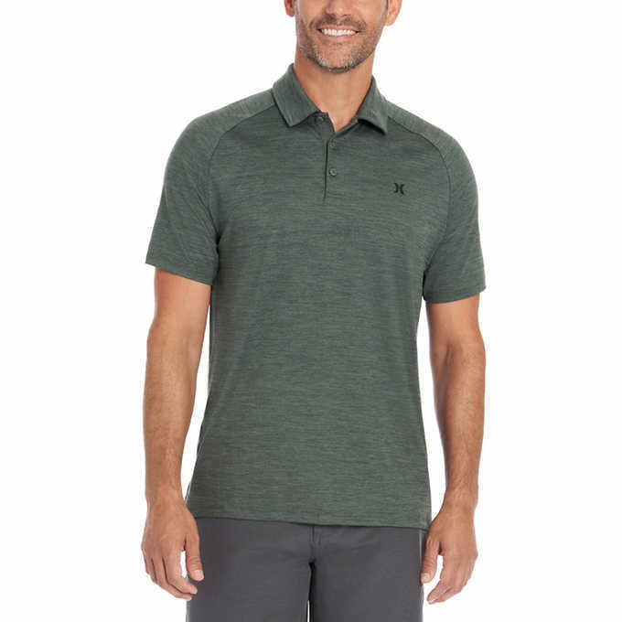 Hurley Men's Ultra Soft Stretch Moisture Wicking Performance Polo Shirt