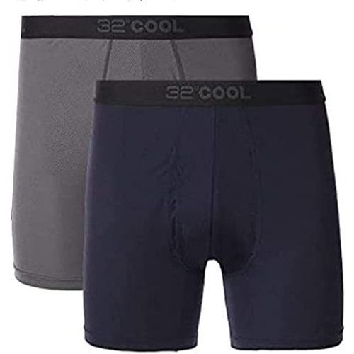 32 Degrees Cool Men's Boxer Briefs: Comfort Mesh, Moisture-Wicking, 3-Pack