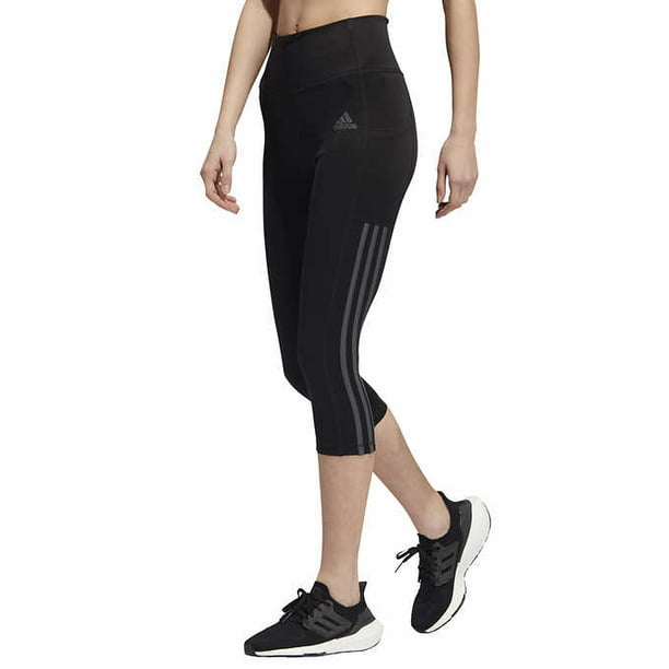 adidas Women's 3-Stripe High Rise Waistband 3/4 Capri Legging