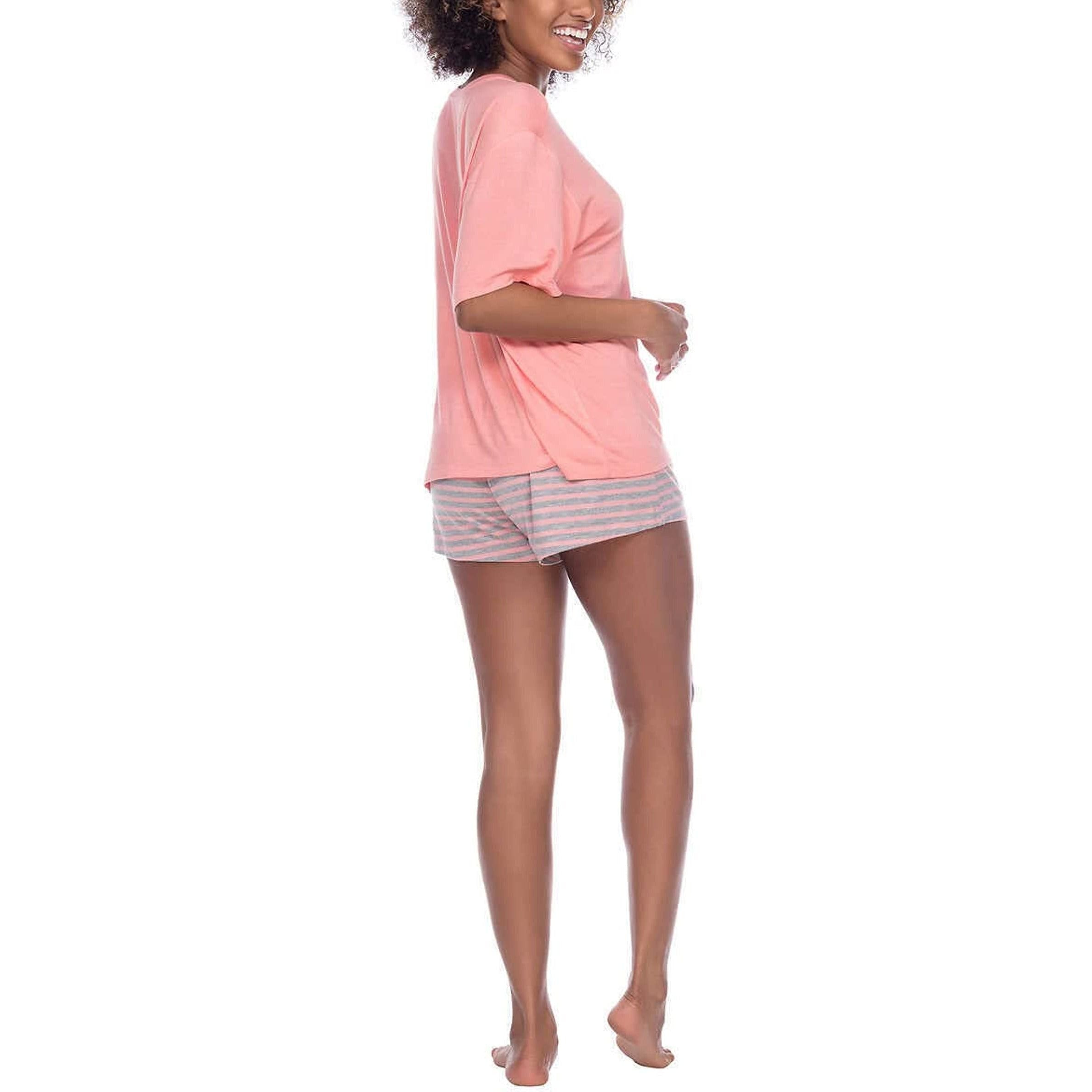 Cozy and chic Honeydew 3-piece pajama set: Long-sleeve top, shorts, and pants in soft, breathable fabric