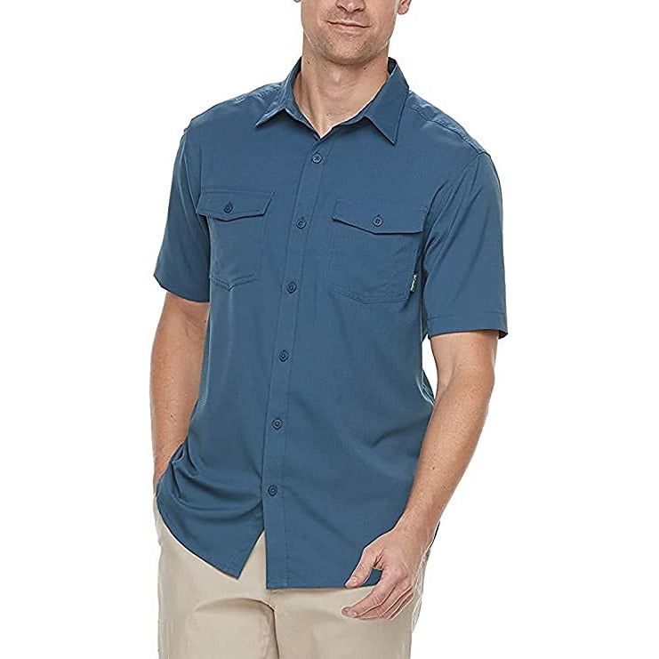 Columbia Men's Omni-Shade Sun Protection Shirt: UPF 50+, Moisture-Wicking, Breathable Fabric for Outdoor Activities.