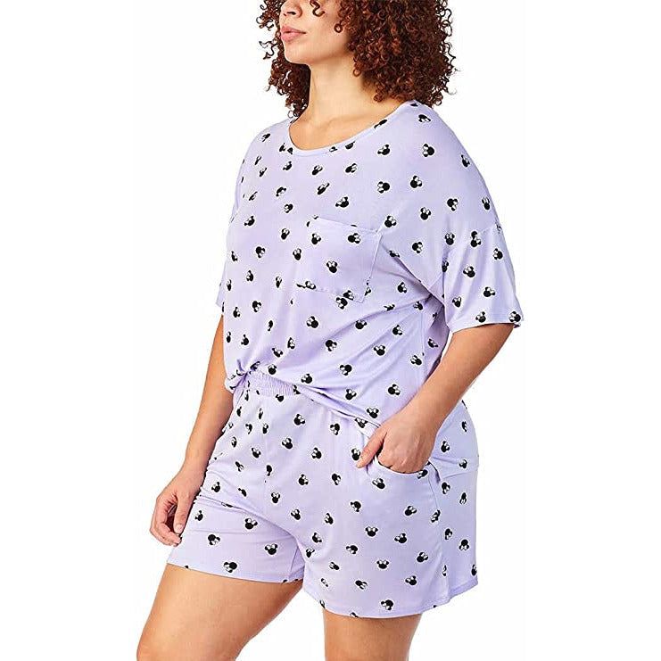 Disney Women's 2 Piece Short Pajama Set - Iconic Character Designs, Comfortable Sleepwear