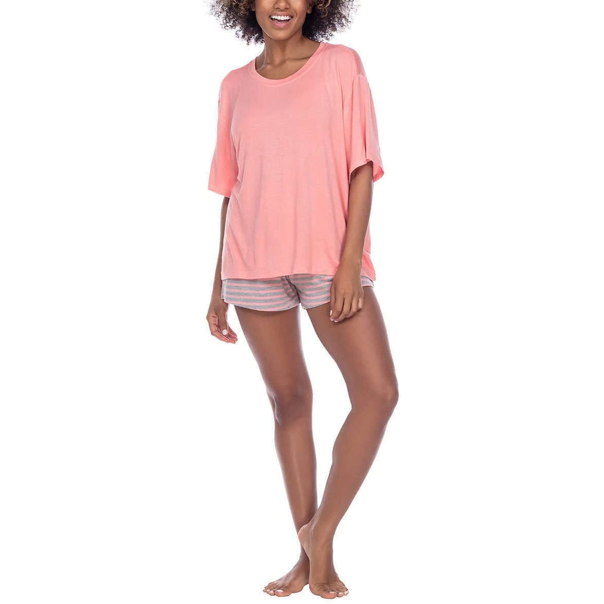 Cozy and chic Honeydew 3-piece pajama set: Long-sleeve top, shorts, and pants in soft, breathable fabric