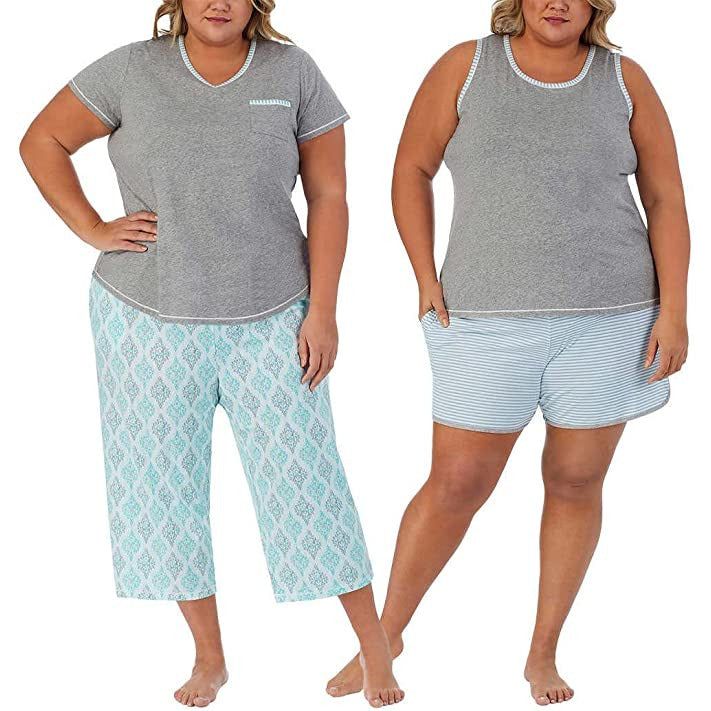 CAROLE HOCHMAN Women's Pajama Set - 4 Piece Sleep & Lounge Wear for Women, Soft and Comfy Loungewear