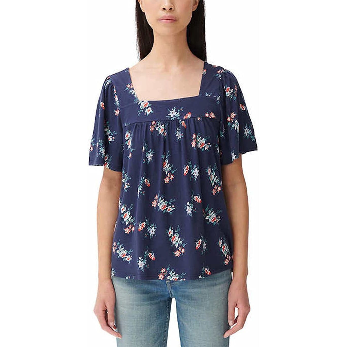 Lucky Brand Women's Square Neck Short Sleeve Top - Versatile and Stylish Fashion Essential